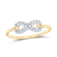 14K Yellow Gold Round Diamond Ring - 1/5 Carat Total Diamond Weight