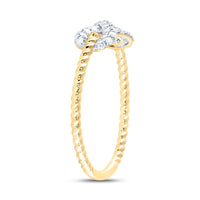14K Yellow Gold Round Diamond Ring - 1/5 Carat Total Diamond Weight