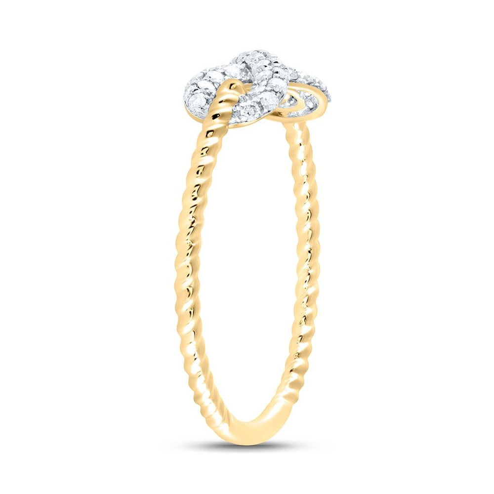 14K Yellow Gold Round Diamond Ring - 1/5 Carat Total Diamond Weight