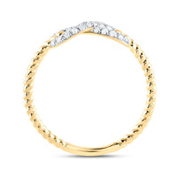 14K Yellow Gold Round Diamond Ring - 1/5 Carat Total Diamond Weight