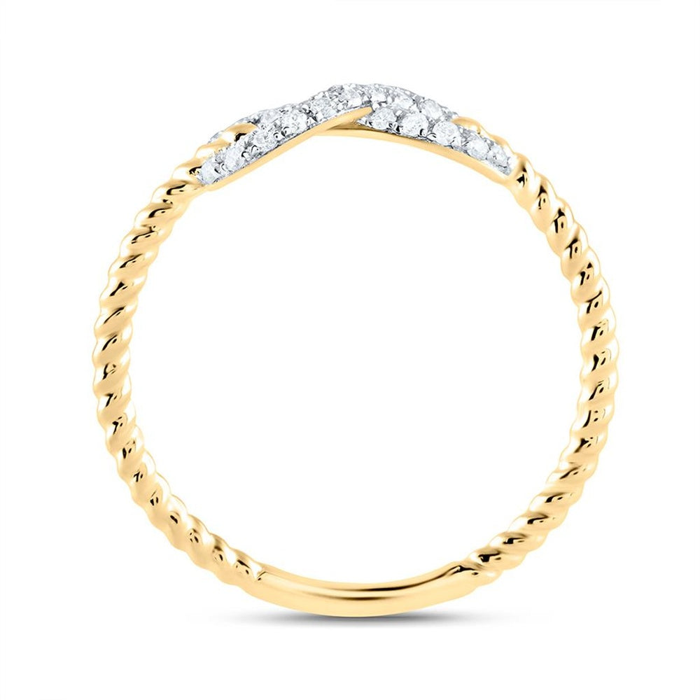 14K Yellow Gold Round Diamond Ring - 1/5 Carat Total Diamond Weight