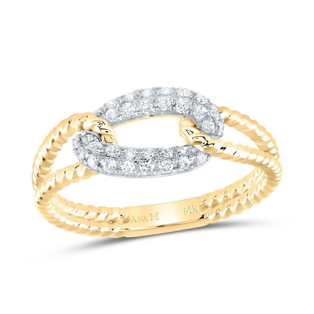 14K Yellow Gold Round Diamond Ring - 1/5 Carat Total Diamond Weight