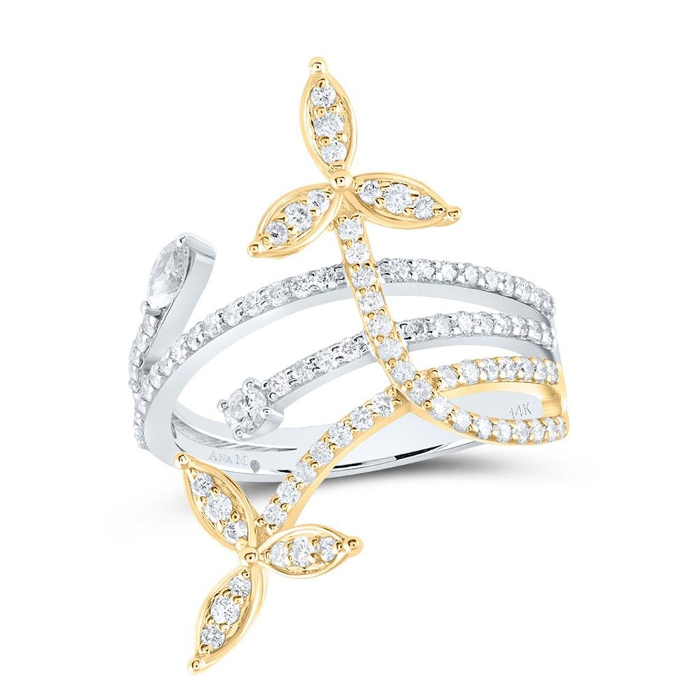 14K Yellow Gold Round Diamond Ring - 3/4 Carat Total Diamond Weight
