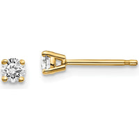 14K Yellow Gold Round Diamond Stud Earrings - 0.20 Carat Total Diamond Weight by 0