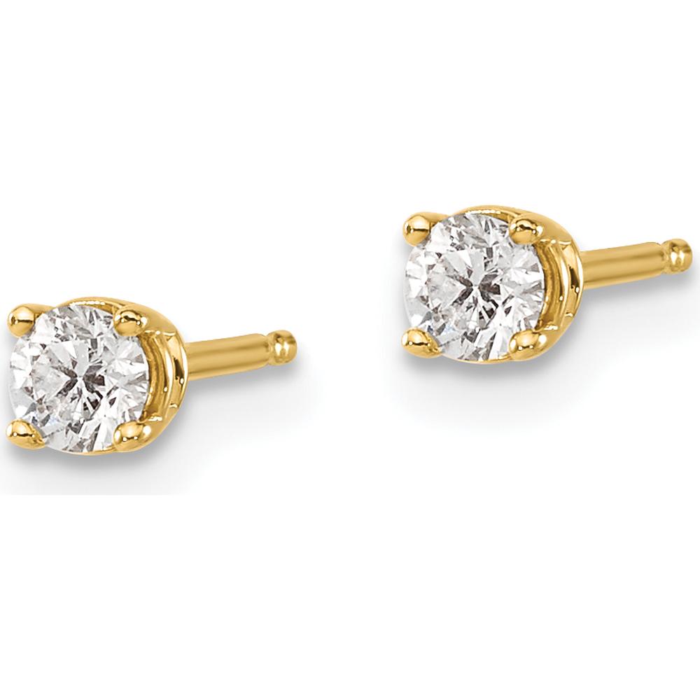 14K Yellow Gold Round Diamond Stud Earrings - 0.20 Carat Total Diamond Weight by 0