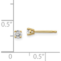 14K Yellow Gold Round Diamond Stud Earrings - 0.20 Carat Total Diamond Weight by 0