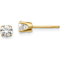 14K Yellow Gold Round Diamond Stud Earrings - 0.60 Carat Total Diamond Weight by 0