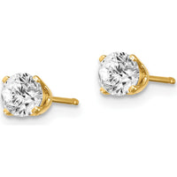 14K Yellow Gold Round Diamond Stud Earrings - 0.60 Carat Total Diamond Weight by 0