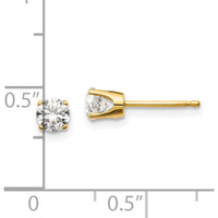 14K Yellow Gold Round Diamond Stud Earrings - 0.60 Carat Total Diamond Weight by 0