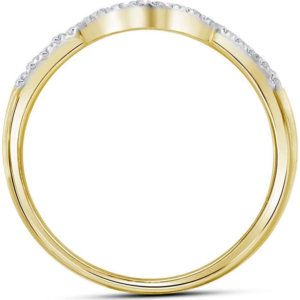 14K Yellow Gold Round Diamond Swirl Bridal Wedding Ring Set - 1 Carat Total Diamond Weight