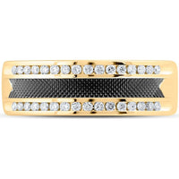 14K Yellow Gold Round Diamond Wedding Band Ring with Channel-Set Diamonds - 1/3 Carat Total Diamond Weight