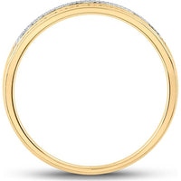 14K Yellow Gold Round Diamond Wedding Band Ring with Channel-Set Diamonds - 1/3 Carat Total Diamond Weight