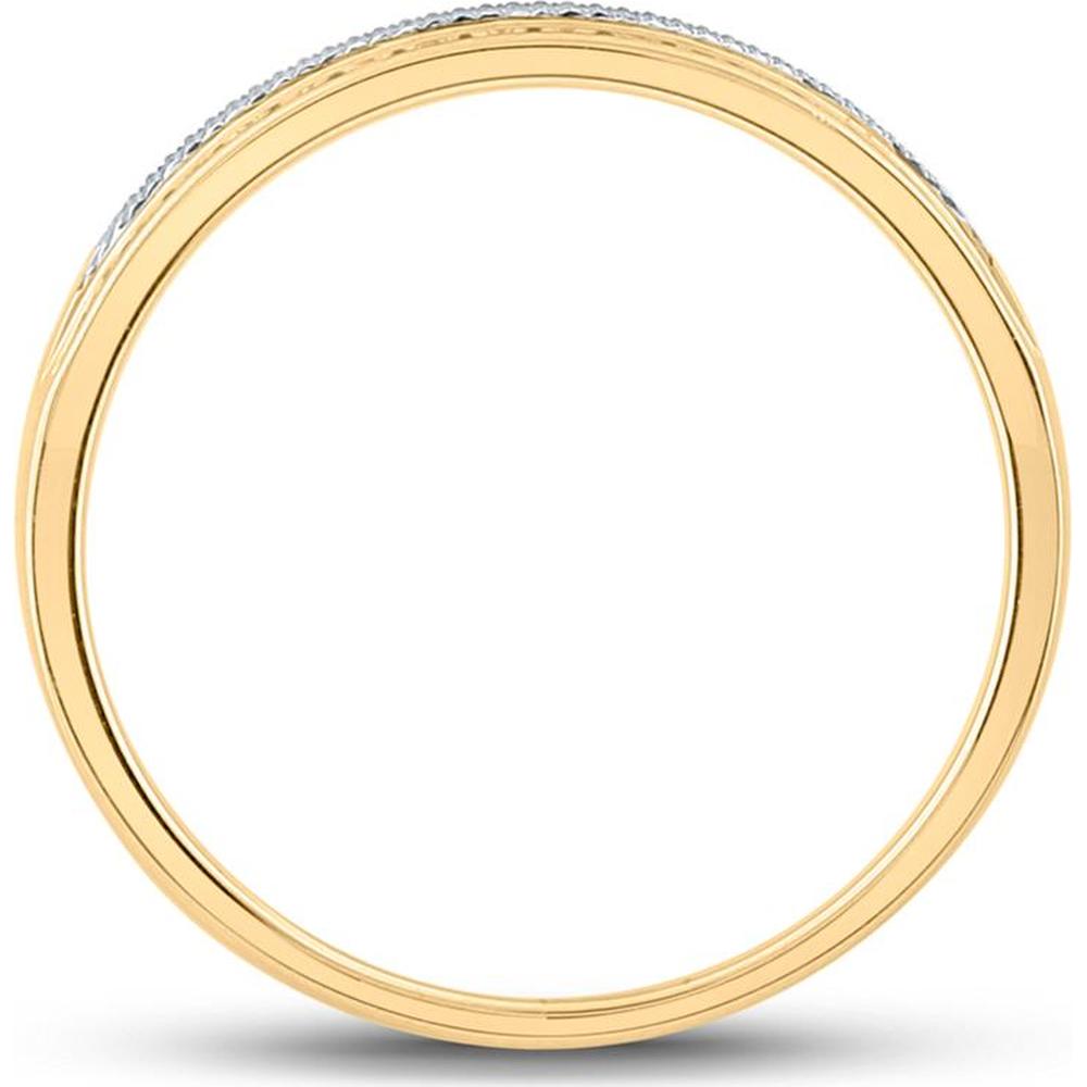 14K Yellow Gold Round Diamond Wedding Band Ring with Channel-Set Diamonds - 1/3 Carat Total Diamond Weight