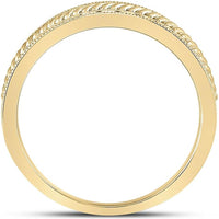 14K Yellow Gold Round Diamond Wedding Rope Band Ring - 1 Carat Total Diamond Weight