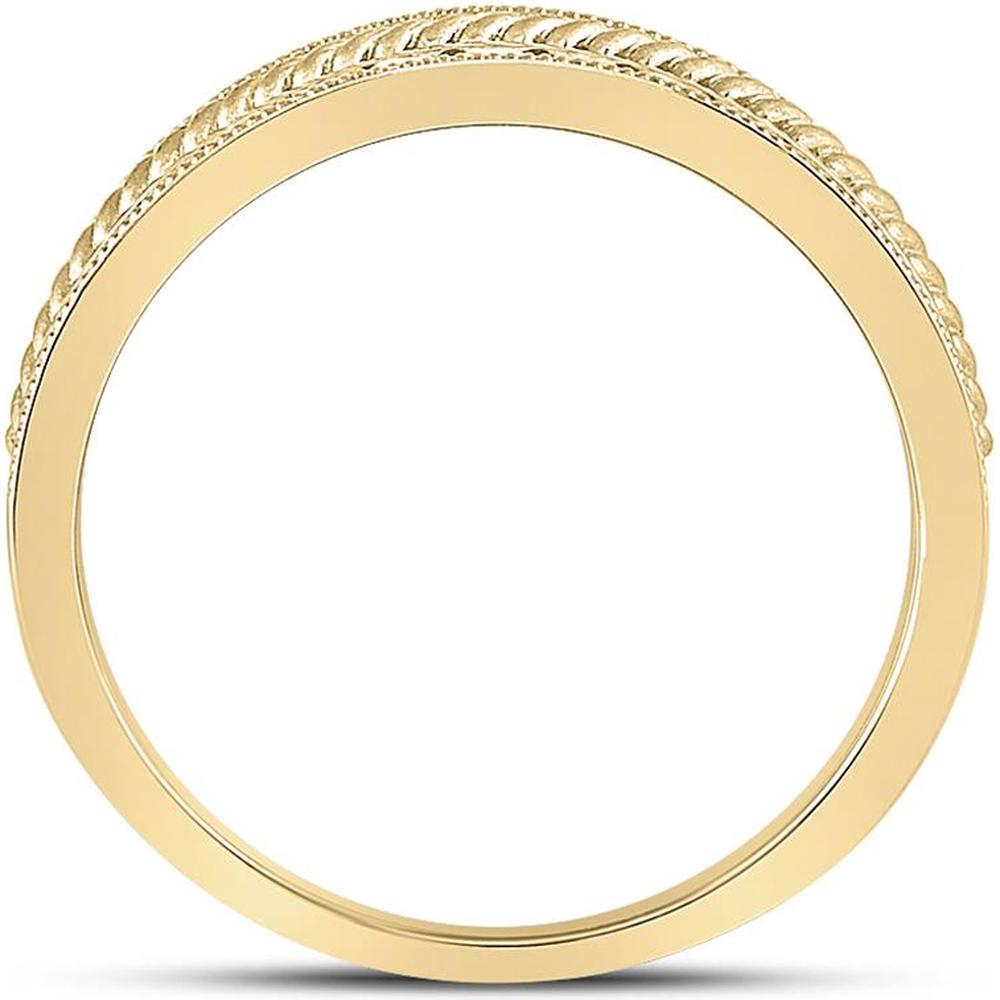 14K Yellow Gold Round Diamond Wedding Rope Band Ring - 1 Carat Total Diamond Weight