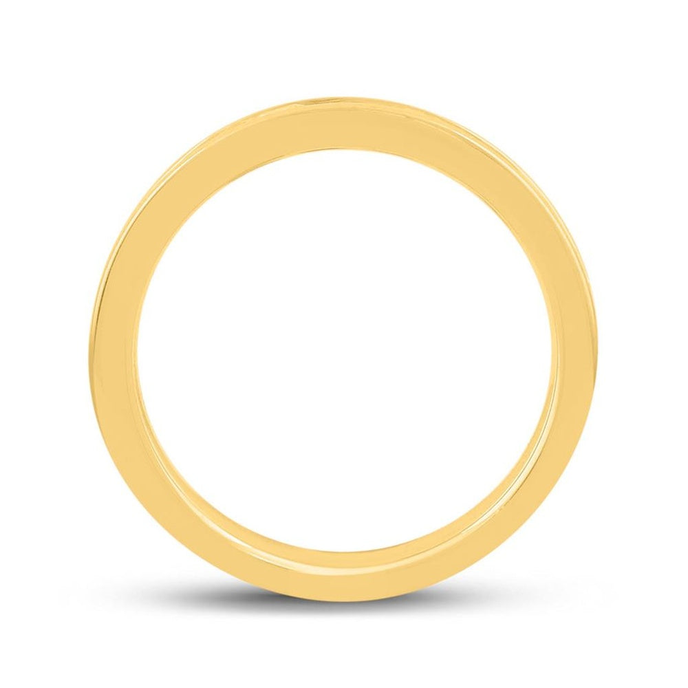 14K Yellow Gold Round Diamond Wedding Single Row Band - 1 Carat Total Diamond Weight