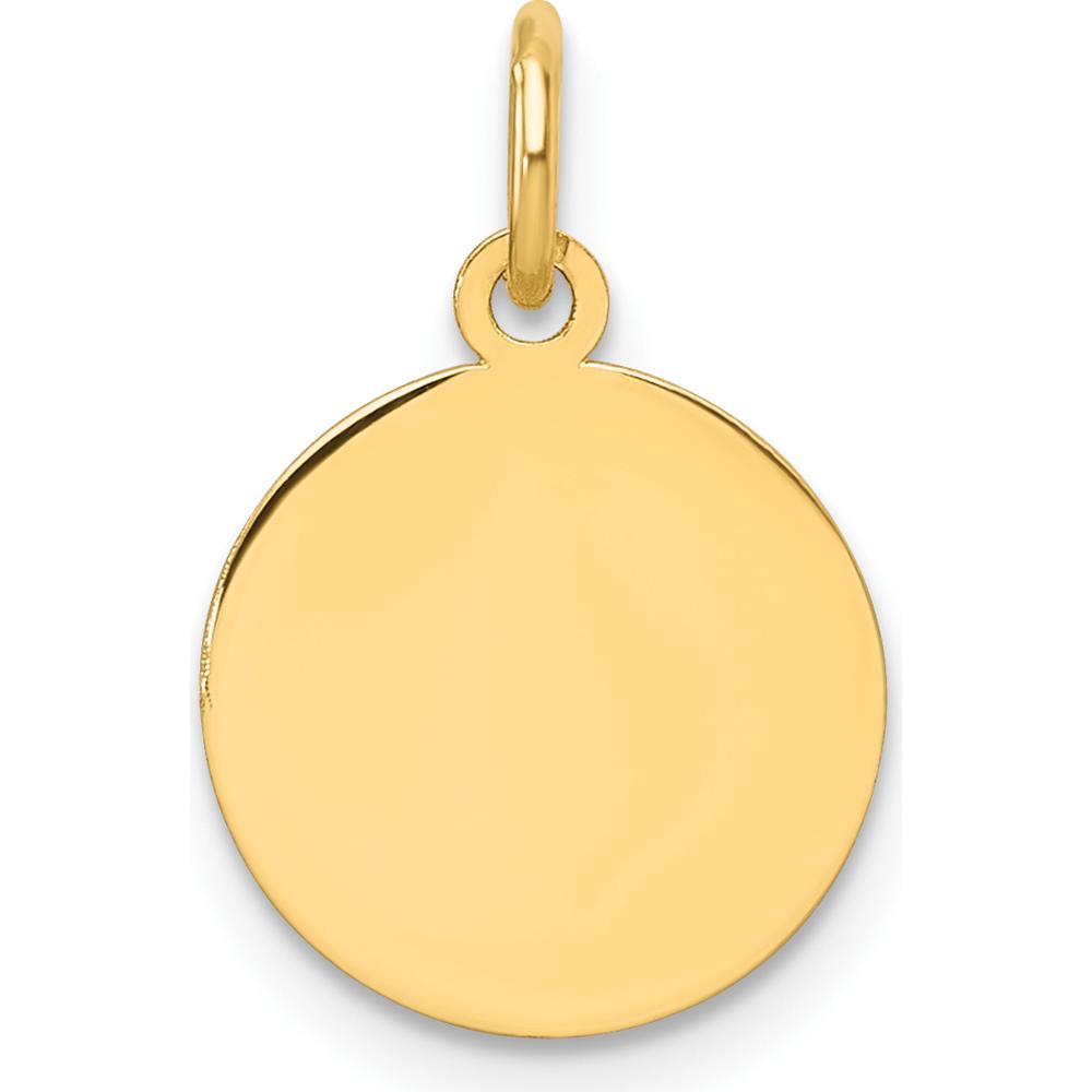 14K Yellow Gold Round Disc Charm Pendant - Minimalist Personalized Jewelry Piece by Oro Pregiato