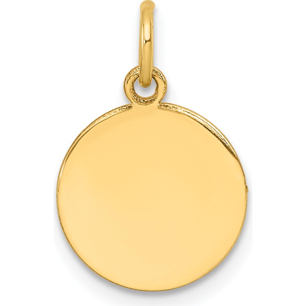 14K Yellow Gold Round Disc Charm Pendant - Minimalist Personalized Jewelry Piece by Oro Pregiato