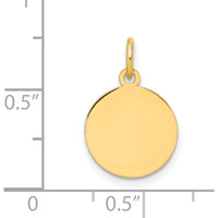 14K Yellow Gold Round Disc Charm Pendant - Minimalist Personalized Jewelry Piece by Oro Pregiato