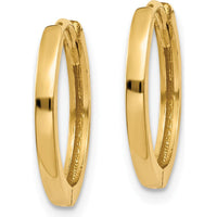 14K Yellow Gold Round Hinged Hoop Earrings - 11mm Length, Polished Finish by 0