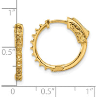 14K Yellow Gold Round Hoop Earring Mountings - 0.7 Carat Total Gem Weight, Polished Finish with Notch & Lock Closure by Oro Pregiato