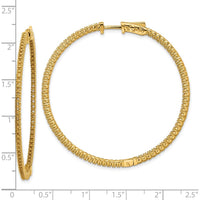 14K Yellow Gold Round Hoop Earrings with 156 Prong Set Stones - 1.87 Carat Total Gem Weight by Monteluci Fine Jewelry