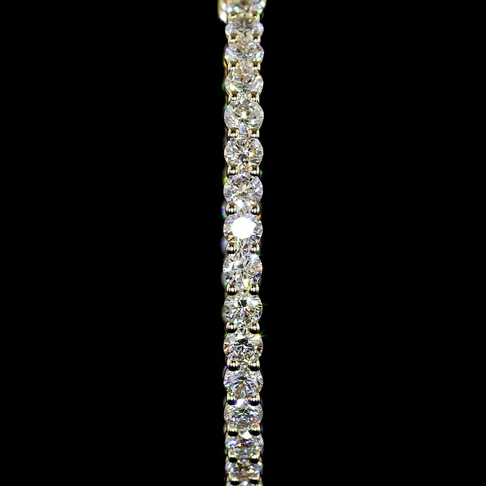 14K Yellow Gold Round Hoop Earrings with 74 Prong-Set Lab Diamonds - 2.97 Carats Total Weight (E-F Color, VS1 Clarity) - Covaloro Fine Jewelry