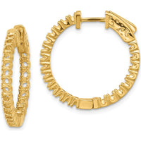 14K Yellow Gold Round Hoop Earrings with Prong Set Mountings for Custom Stones - 19mm by Monteluci Fine Jewelry