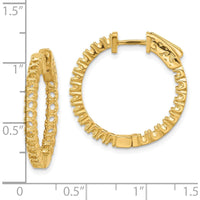 14K Yellow Gold Round Hoop Earrings with Prong Set Mountings for Custom Stones - 19mm by Monteluci Fine Jewelry