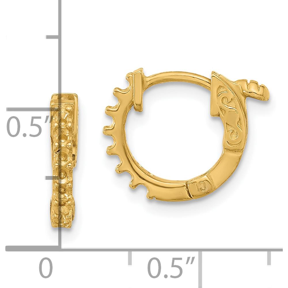 14K Yellow Gold Round Hoop Earrings with Safety Clasp - Polished Finish by Oro Pregiato