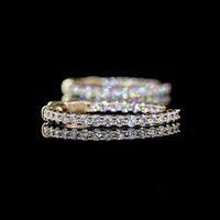 14K Yellow Gold Round Huggie Earrings with Prong Set Lab Diamonds - 0.95 Total Carat Weight - Covaloro Fine Jewelry