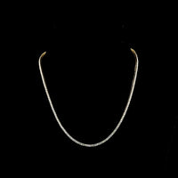 14K Yellow Gold Round Lab Diamond Tennis Necklace - 6.02 Carats Total Weight, 203 Brilliant Cut Stones E-F VS1 - Covaloro Fine Jewelry