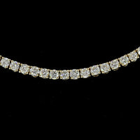 14K Yellow Gold Round Lab Diamond Tennis Necklace - 6.02 Carats Total Weight, 203 Brilliant Cut Stones E-F VS1 - Covaloro Fine Jewelry