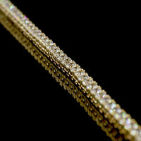 14K Yellow Gold Round Lab Diamond Tennis Necklace - 6.02 Carats Total Weight, 203 Brilliant Cut Stones E-F VS1 - Covaloro Fine Jewelry