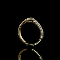 14K Yellow Gold Round Solitaire Diamond Ring with Bezel Center and Prong Set Diamond Shank - 0.85 Carat Total Weight Lab Diamonds (F VS1) - Covaloro Fine Jewelry