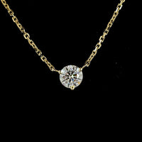 14K Yellow Gold Round Solitaire Pendant with 0.32 Carat E-F VS1 Lab-Grown Diamond - Covaloro Fine Jewelry
