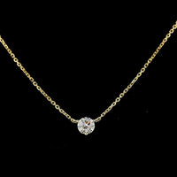 14K Yellow Gold Round Solitaire Pendant with 0.82 Carat Lab-Grown Diamond - E-F Color, VS Clarity, Prong Set - Covaloro Fine Jewelry