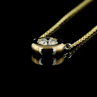 14K Yellow Gold Round Solitaire Pendant with Bezel-Prong Set Lab Diamond - 0.26 Carat Total Weight, E-F Color VS1 Clarity - Covaloro Fine Jewelry