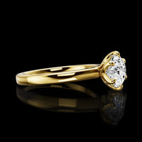 14K Yellow Gold Round Solitaire Ring with 1.44 Carat E VVS2 Lab Diamond - GIA Certified - Covaloro Fine Jewelry