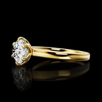 14K Yellow Gold Round Solitaire Ring with 1.44 Carat E VVS2 Lab Diamond - GIA Certified - Covaloro Fine Jewelry