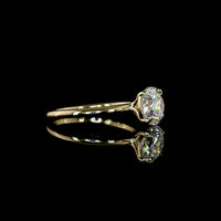 14K Yellow Gold Round Solitaire Ring with 1.75 Carat Lab-Grown D VVS2 Brilliant Cut Diamond - IGI Certified - Covaloro Fine Jewelry