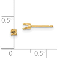 14K Yellow Gold Round Stud Earring Mountings with Snap Setting - 6.5mm by Oro Pregiato