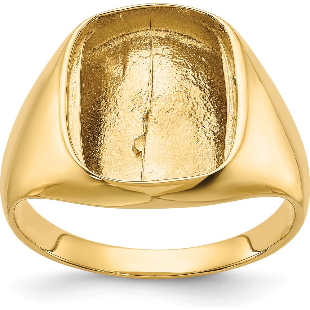 14K Yellow Gold Rounded Square Men's Ring Mounting by Monteluci Fine Jewelry