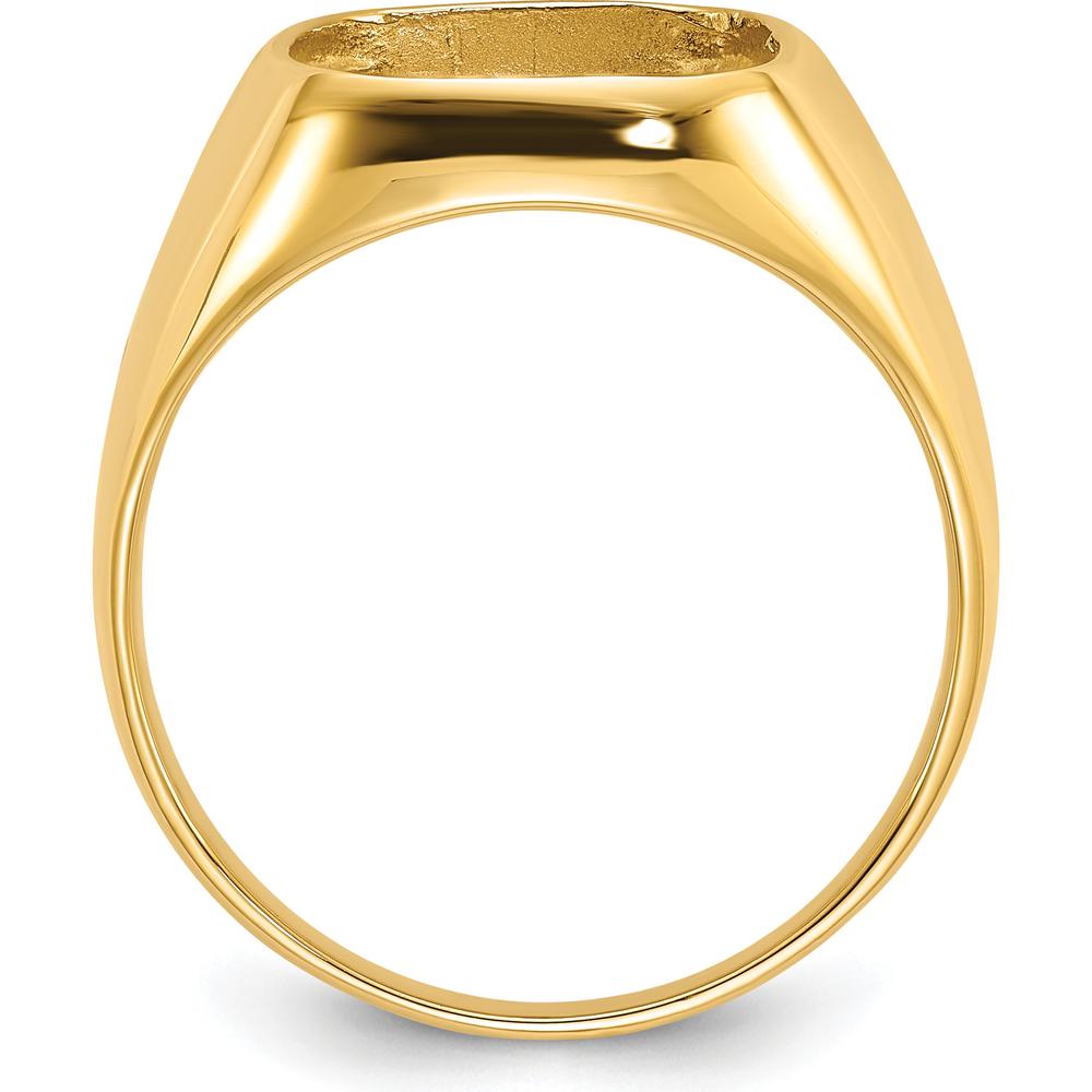 14K Yellow Gold Rounded Square Men's Ring Mounting by Monteluci Fine Jewelry