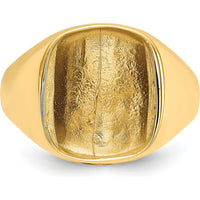 14K Yellow Gold Rounded Square Men's Ring Mounting by Monteluci Fine Jewelry