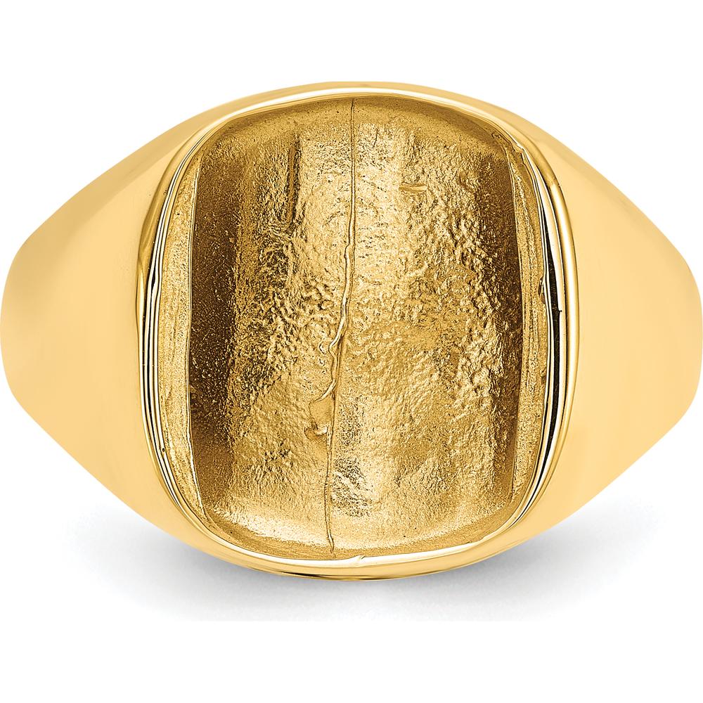14K Yellow Gold Rounded Square Men's Ring Mounting by Monteluci Fine Jewelry