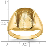 14K Yellow Gold Rounded Square Men's Ring Mounting by Monteluci Fine Jewelry