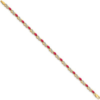 14K Yellow Gold Ruby and Diamond Infinity Bracelet - 0.14 Carats Ruby, 0.004 Carats Diamond Total Weight by Monteluci Fine Jewelry