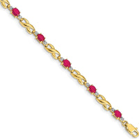 14K Yellow Gold Ruby and Diamond Infinity Link Bracelet - 0.22 Carats Ruby Total Weight by Monteluci Fine Jewelry