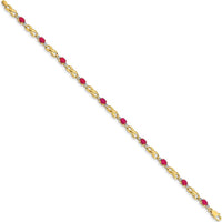14K Yellow Gold Ruby and Diamond Infinity Link Bracelet - 0.22 Carats Ruby Total Weight by Monteluci Fine Jewelry